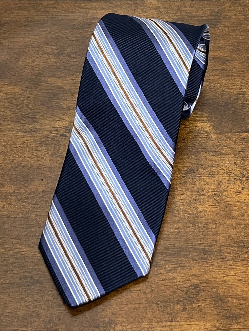 Robert Talbott Men's Navy Striped Silk Tie